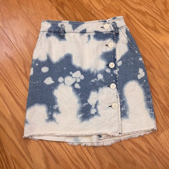 BDG Dresses & Skirts - BDG Urban Outfitters POLLY Bleached Tie Dye Button Front Denim Skirt Size XS